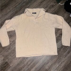 Chic Beige V-Neck Sweater by J. Crew
